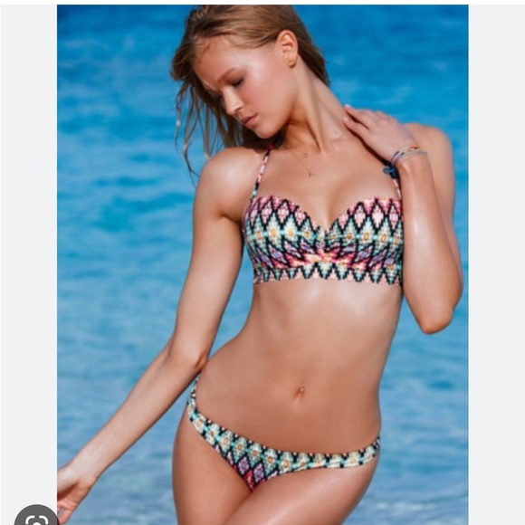Victoria’s Secret Ikat get away halter 36DD bikini top - Picture 3 of 9